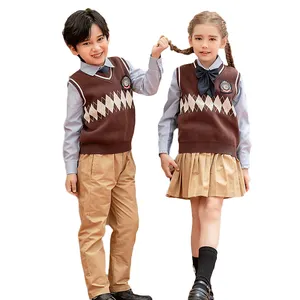 2022 사용자 정의 만든 최고의 판매 카키 스커트 학교 유니폼 섹시한 십대 학교 유니폼 샘플