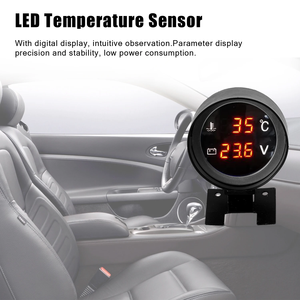 Indicatore Digitale LED Rotondo Rosso per Temperatura Acqua e Voltaggio 2 in 1 per Veicoli 12V/24V, Prezzo di Fabbrica - Product Image 4