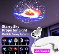Lampe de nuit LED créative populaire, projection ciel étoilé et lune, pour chambre à coucher, lumière d'ambiance USB, style influenceur