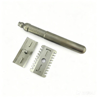 Maquinilla de Afeitar de Seguridad de Doble Filo de Acero Inoxidable con Hoja Abierta, Manual, de Una Sola Hoja, con Espacio de 0.9mm para Hombres