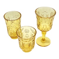 Verres à vin vintage en verre coloré, design gaufré, faits à la main, écologiques, 225 ml, pour les mariages, les fêtes et la consommation de jus