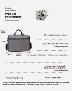 Sac à bandoulière Oxford pour <span class=keywords><strong>ordinateur</strong></span> portable 15 pouces, mallette d'affaires étanche pour tablette, <span class=keywords><strong>documents</strong></span> d'<span class=keywords><strong>ordinateur</strong></span> portable, sac d'<span class=keywords><strong>ordinateur</strong></span> décontracté pour le travail - Product Image 2