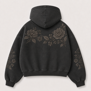 เสื้อฮู้ด OEM ลายดอกไม้สำหรับผู้ชาย เสื้อฮู้ดแบบเรียบ ปรับแต่งได้ตามต้องการ คุณภาพสูง แฟชั่นล้ำสมัย - Product Image 3