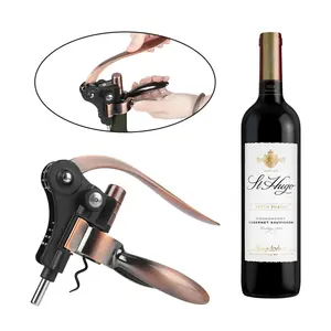 Barware Abridor De Garrafas Abridor De Vinho Em Forma De Coelho Liga De Zinco Cozinha Ferramentas Bar Lever Corkscrew estampa cortador conjunto