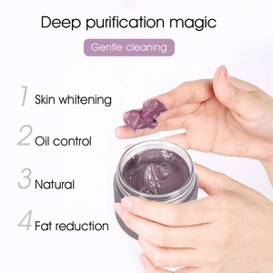 Etichetta privata rimuovere punti neri pori puliti disintossicano olio <span class=keywords><strong>di</strong></span> controllo viola <span class=keywords><strong>maschera</strong></span> <span class=keywords><strong>di</strong></span> argilla melanzana - Product Image 2