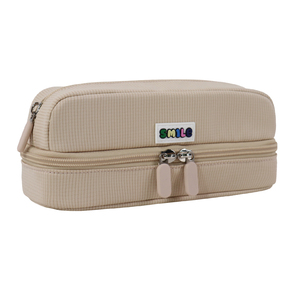 SENDA Estuche Simple de Nailon para Lápices con Parche de Sonrisa, Cierre de Doble Cremallera, Bolsa de Almacenamiento de Papelería Tamaño A5 - Product Image 2
