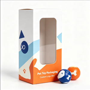 Pet Toy Box Custom Printed Packaging Rectangle Self Erecting Paperboard Box with <b>Window</b> for Pet Toys Gift Craft Use - Product Image 3