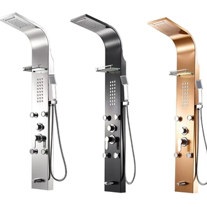 Hot bán thép không gỉ treo tường thác vòi hoa sen Bảng điều chỉnh sáng phòng tắm thiết bị vệ sinh bộ hệ thống - Product Image 1