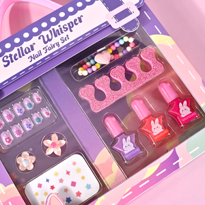 Kit complet de nail art DIY pour filles, autocollants pour ongles, paillettes, sans danger, non toxique, respectueux de l'environnement, facile à utiliser, vernis à ongles à base d'eau, cadeau créatif - Product Image 4