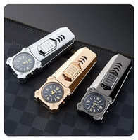 Briquet torche double flamme haute température 2026 Design Watch Clock pour cigares, accessoires pour cigares
