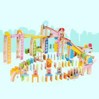 Jouets éducatifs en bois Montessori pour enfants de 3 à 5 ans, circuit de billes sensoriel, jeu de dominos avec billes