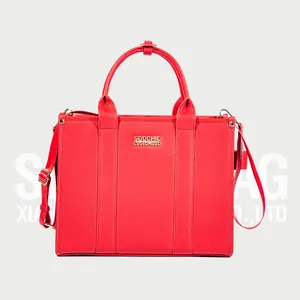 Soochic Dress Pebble Red Removable Strap Faux Leather Purses Boutique Ladies Hasp Cross Body Bag Womanish Adjustable Tote Bag