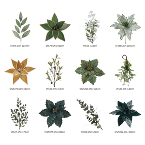 LONGSTAR fiori di natale albero di natale ornamenti di fiori di <span class=keywords><strong>eucalipto</strong></span> foglie di <span class=keywords><strong>eucalipto</strong></span> oro verde fiore di stella di Natale per Natale - Product Image 6