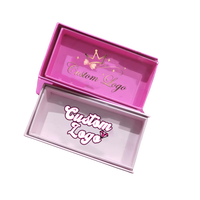 Boîte d'emballage pour cils personnalisée, écologique, avec doublure en éponge, fermeture magnétique, rose, nouveau design, étiquette privée, cosmétiques, logo personnalisé, haute qualité