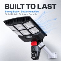 Luz de Calle Solar Integrada con Cámara de Doble Lente y Alarma de Advertencia Roja, Personalizable OEM/ODM, para Seguridad en Almacenes y Portones Comerciales