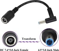Adaptateur de câble de charge d'alimentation pour ordinateur portable DC 7,4 mm * 5,0 mm à 4,5 mm * 3,0 mm, convertisseur de courant continu pour HP Q99 DJA99