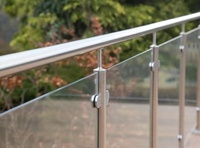 Colonne de balustrade extérieure en verre avec pince en U, pince à verre pour garde-corps de balcon en acier inoxydable