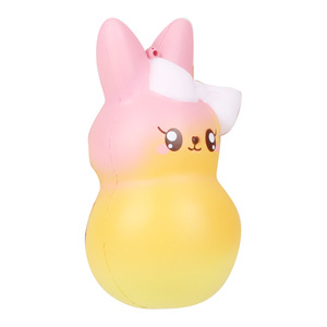 Pu Foam Rabbit <b>Squishy</b> Toy With Bow Slow Rising Stress Relief Animal Type Toy - Product Image 4