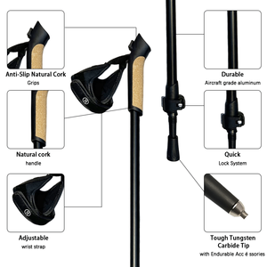 <span class=keywords><strong>Bâtons</strong></span> <span class=keywords><strong>de</strong></span> randonnée télescopiques rétractables en aluminium Feistel OEM et ODM à 2 sections avec poignée en liège pour la <span class=keywords><strong>marche</strong></span> <span class=keywords><strong>nordique</strong></span> - Product Image 2