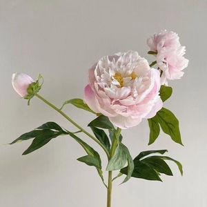 Pivoines artificielles en soie de haute qualité, vente chaude, 3 têtes, pour mariage, fête, décoration florale à la maison - Product Image 5
