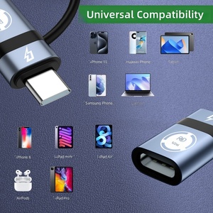 Adaptateur Type-<span class=keywords><strong>C</strong></span> en silicone, prend en charge la charge 60W et le transfert de données, compatible avec les appareils - Product Image 3