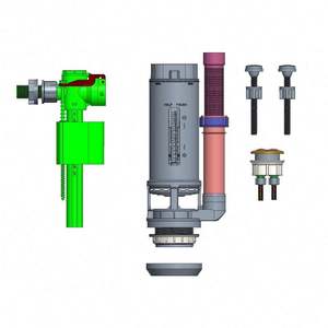 Mécanisme de chasse d'eau en plastique PP à double chasse avec entrée latérale inférieure Valve de remplissage <span class=keywords><strong>Flotteur</strong></span> Monté au sol Conception d'économie d'eau - Product Image 2