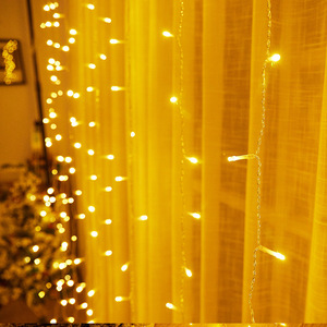 ไฟม่านน้ำแข็ง300 LED รูปดาวระยิบระยับไฟราวติดผนังหน้าต่างฉากหลังไฟคริสต์มาส