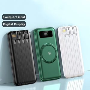 พาวเวอร์แบงค์ไร้สายแบบบาง ความจุสูง 20000mAh ชาร์จเร็ว แบตเตอรี่ลิเธียมโพลิเมอร์ 2-in-1 พร้อมสายชาร์จ 4 เส้น หน้าจอแสดงผลดิจิตอล 10W พกพาสะดวก ได้รับการรับรองมาตรฐาน CE เหมาะสำหรับใช้งานกลางแจ้ง - Product Image 3
