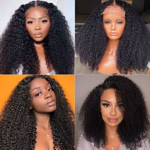 Giá bán buôn 100% Brazil Trinh Nữ tóc con người afro kinky xoăn mật độ 250 4x4 5x5 HD 13x4 đầy đủ phía trước tóc giả cho phụ nữ da đen - Product Image 6