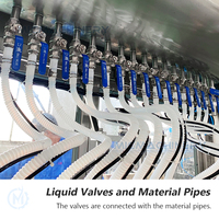 Machine de remplissage automatique 400BPH pour liquides (huiles, lubrifiants, huiles comestibles) en bidons et jerricans, avec suivi de poids et fonction de suivi des produits