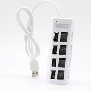 USB Hub 3.0 Multi USB Splitter 3 Hab menggunakan adaptor daya 7 port LED USB 2.0 Adapter Hub Splitter dengan Power Adapter