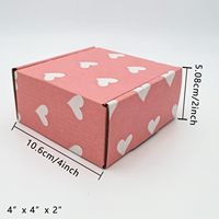 Boîte en papier rose avec motif d'amour blanc en gros Boîtes d'expédition en carton ondulé Emballage de vêtements de sous-vêtement Boîte postale