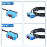 Sensor Proximitas Fotoelektrik BGS Background Suppression 20-300mm NPN PNP 0.5ms Respon Cepat IP65 Saklar Fotoelektrik Persegi
