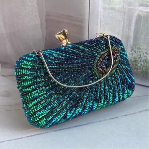 Female Feast Banquet hand tote bag women ladies dinner dress bag Craft beaded embroidered sequin evening bag