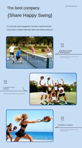 Ensemble de raquettes de padel FUKE ABS, 2 raquettes + 2 balles + 1 sac, économique, pour débutants, durable, poignée anti-vibration, interactif - Product Image 5