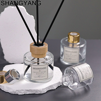 Bouteille diffuseur d'arômes en verre transparent vide en gros, 50ml, 100ml, 150ml, 200ml, bouteille diffuseur cylindrique
