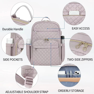 Новый материал Стильный водоотталкивающий нейлоновый рюкзак для путешествий/бизнес-рюкзак для ноутбука для женщин с USB-портом для зарядки - Product Image 3