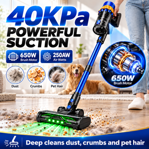 Factory OEM ODM 40KPa 650W Cordless Vacuum Cleaner 250AW 65Min Runtime Smart Display HEPA Filter for Home Pet Hair - Product Image 1