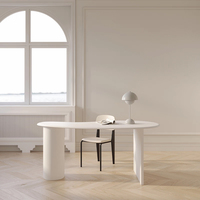 Bureau de direction moderne en bois au design simple, bureau de maison de style nordique blanc et noir incurvé, ensemble de bureau cool pour la maison