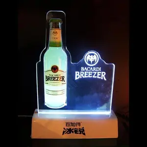 Özel Logo Led aydınlatma up şarap likör bira viski Absolut votka gece pub akrilik LED şişe glorifier led şarap sunum