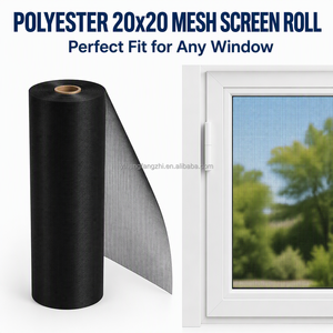 Rollo de Malla de Repuesto para <span class=keywords><strong>Mosquitera</strong></span> Fija y Puerta Corredera, Malla de Poliéster Negra de 20 Mallas, Impermeable - Product Image 1