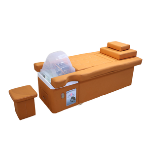 Fauteuil de lavage 2-en-1 en cuir PU avec bac à shampoing intégré et spa pour les pieds pour salons de beauté - Product Image 1