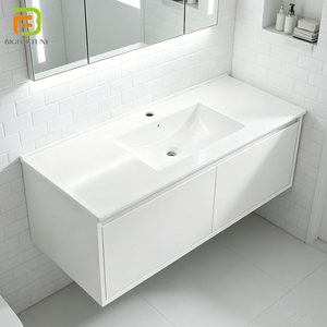 Lavabo <span class=keywords><strong>de</strong></span> Cerámica Integrado Rectangular para <span class=keywords><strong>Baño</strong></span>, Lavabo <span class=keywords><strong>de</strong></span> Una Pieza con Borde Delgado, Lavabo <span class=keywords><strong>de</strong></span> Porcelana para Mueble <span class=keywords><strong>de</strong></span> <span class=keywords><strong>Baño</strong></span> - Product Image 1