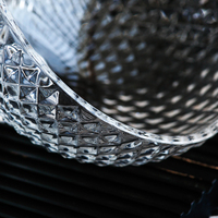 Cloche à pâtisserie en verre transparent avec plateau de service, motif ananas diamanté, réutilisable, écologique, couvercle alimentaire sûr pour la présentation des aliments