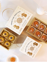 Ensemble de coffrets cadeaux modernes personnalisés de gâteau de lune à porte ouverte Boîtes à gâteau de lune de luxe Emballage par tiroir Boîte à gâteau de lune pour cadeau