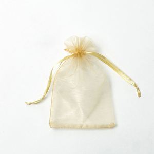 Emballage personnalisé avec logo, sacs en organza blancs, petite pochette cadeau pour fête/mariage/bijoux - Product Image 2