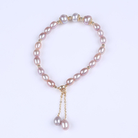 Bracelet en cuivre plaqué or, bracelet de perles perles d'eau douce véritable, fait à la main