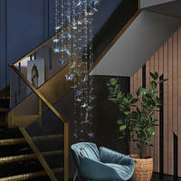 Lustre en cristal linéaire d'escalier Plafonnier