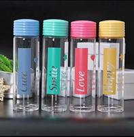Jolie bouteille d'eau en verre borosilicate coloré arc-en-ciel