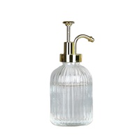 Bouteille d'emballage individuel en verre transparent de haute qualité de 350 ml et 300 ml, avec étiquette personnalisable, pour désinfectant pour les mains et liquide de bain